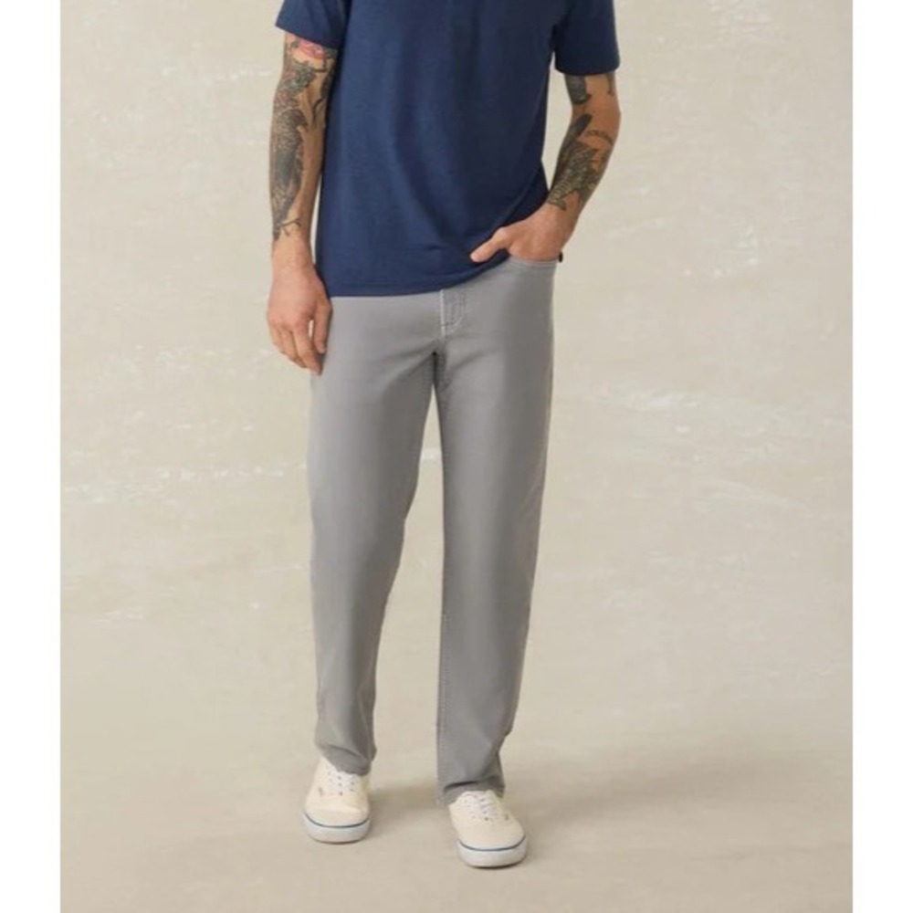 Faherty Stretch Terry 5-Pocket Pant - Iron
